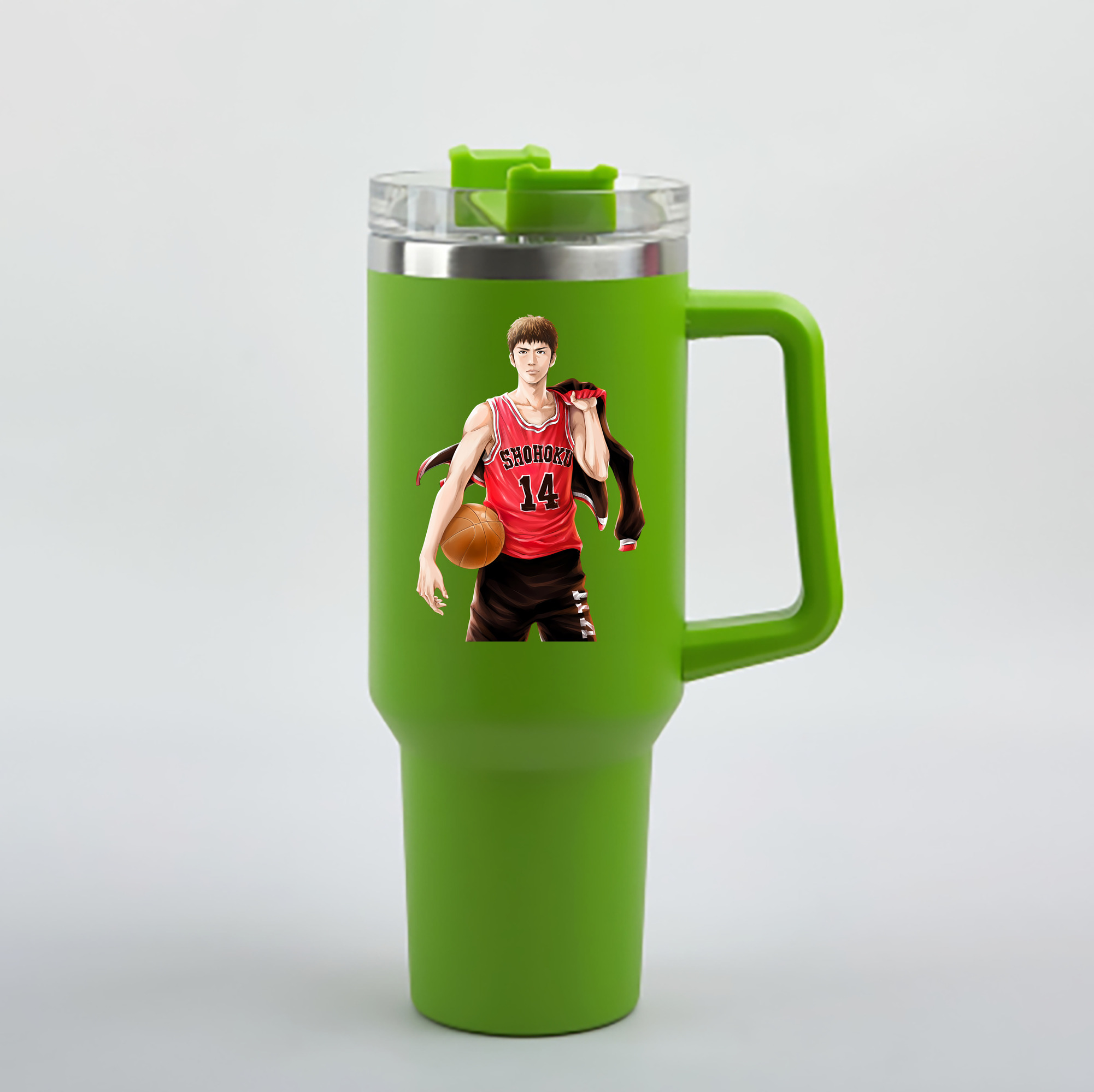 （画像用） SLAM DUNK／スラムダンク 1200mL車用タンブラー - クリスタルステッカー（プラスチックストロー付き）